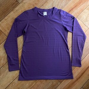 ZYIA Active Purple Perforated Long Sleeve Top